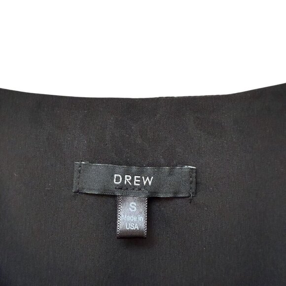 DREW Womens Top Size Small Black Burnout Velvet Blouse Long Sleeve - Picture 7 of 9